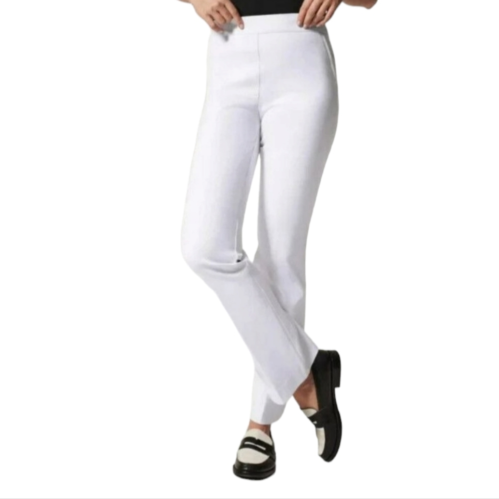 SPANX Women's Slim Straight Pants Classic White Size S Petite 20372Q Grey Lining